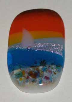 "Callifornia Coast" by Gloria Fuller, Lancaster WI - Glass fusing and glass painting